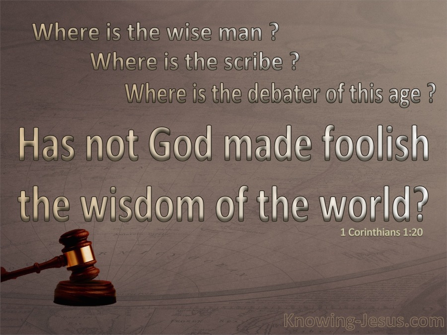 1 Corinthians 1:20 God Made Foolish The Wisdom Of The World (beige)